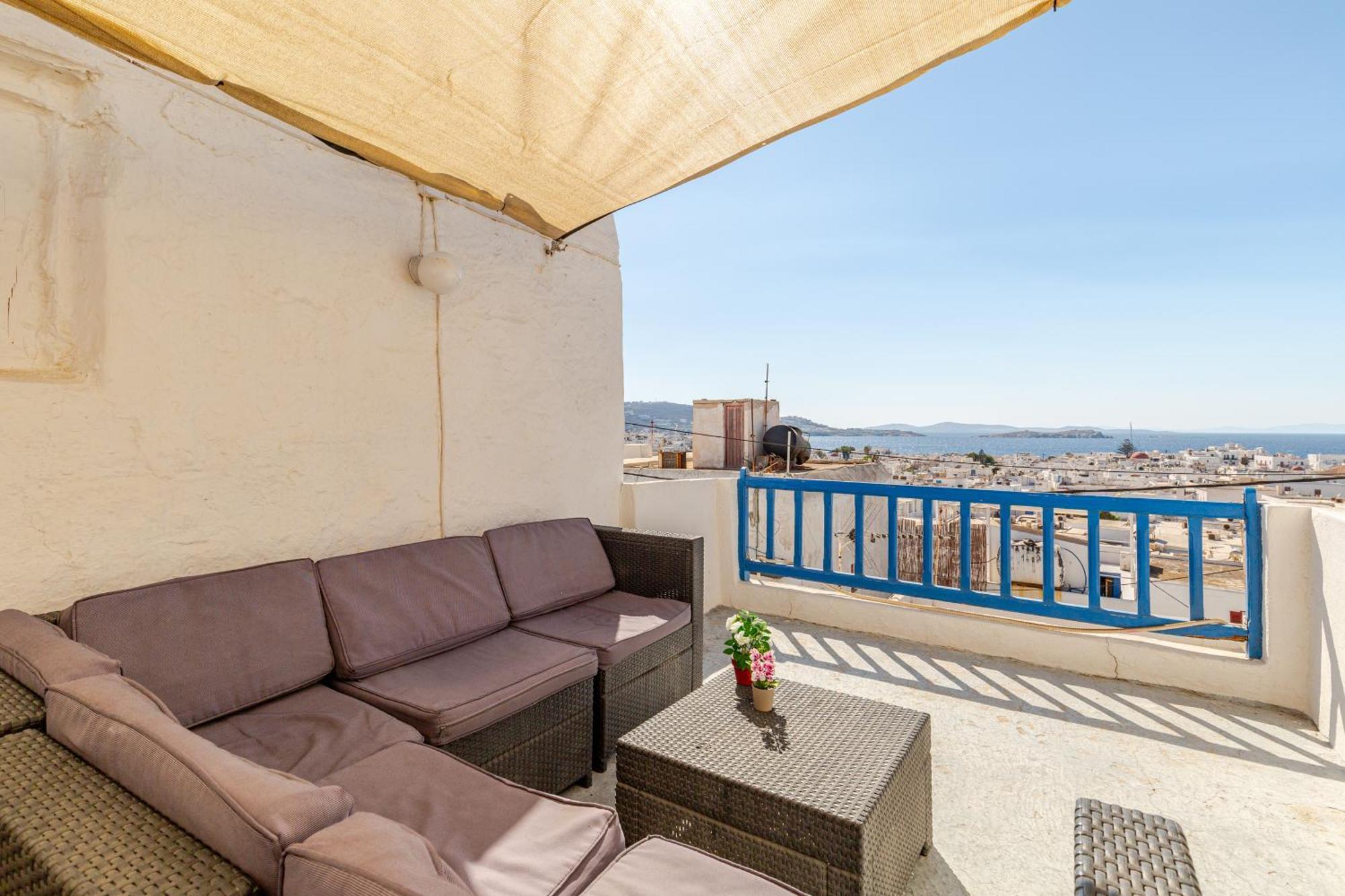 Elenitas Town House With Veranda And Sea View Mykonos Town Екстер'єр фото
